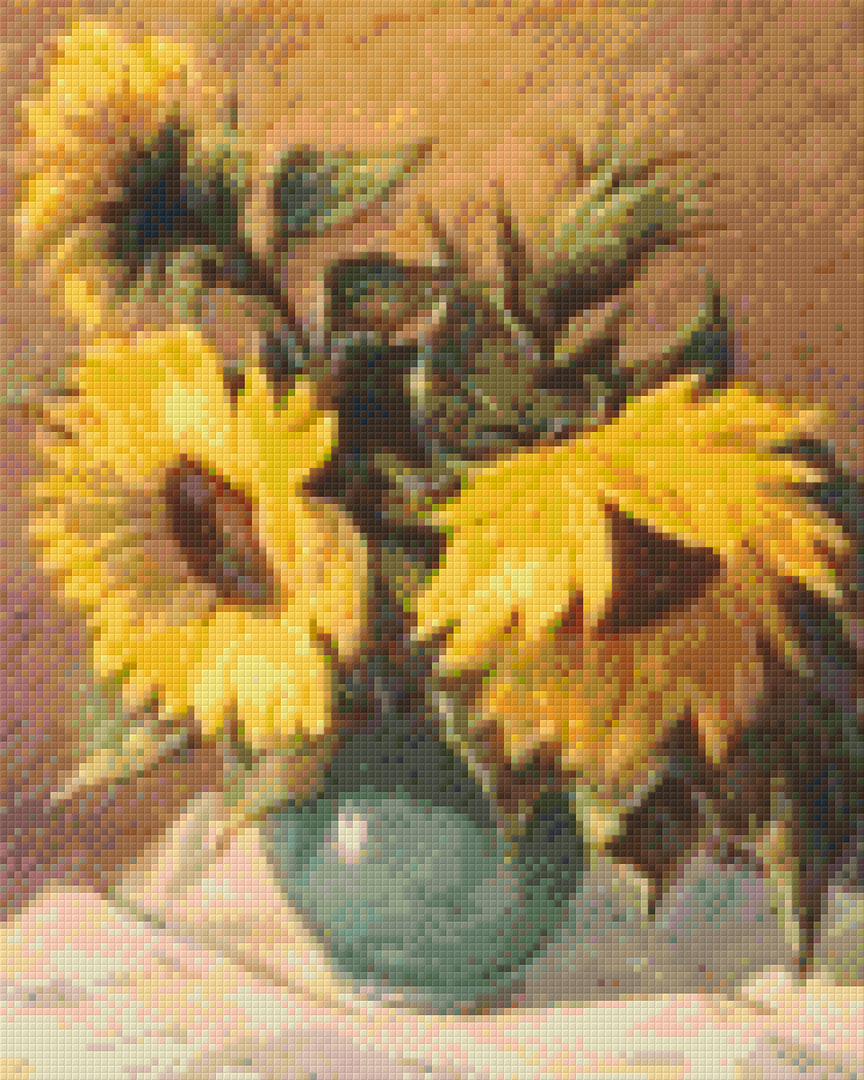 Sunflowers In A Vase Nine [9] Baseplate PixelHobby Mini-mosaic Art Kit image 0